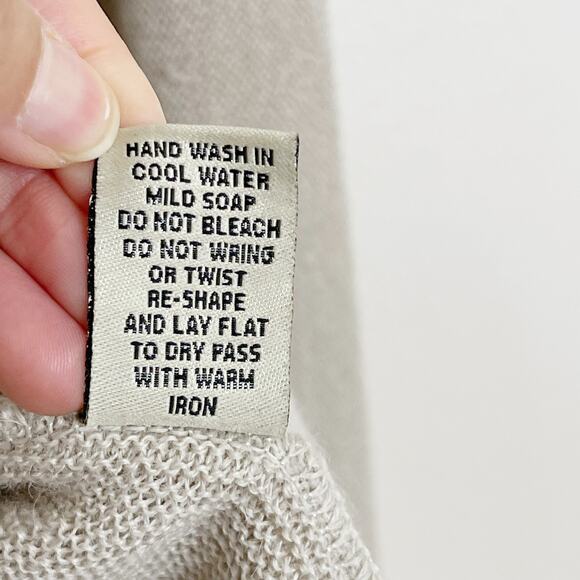 Beyond Threads Wool Alpaca Ruffle Cardigan Sweater Large L Cream Bell Cuff Women - Picture 11 of 12